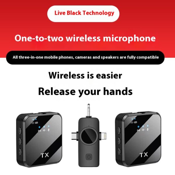 New 3-in-1 Special Wireless Collar Microphone Radio Intelligent Noise Reduction Reverb - Image 6